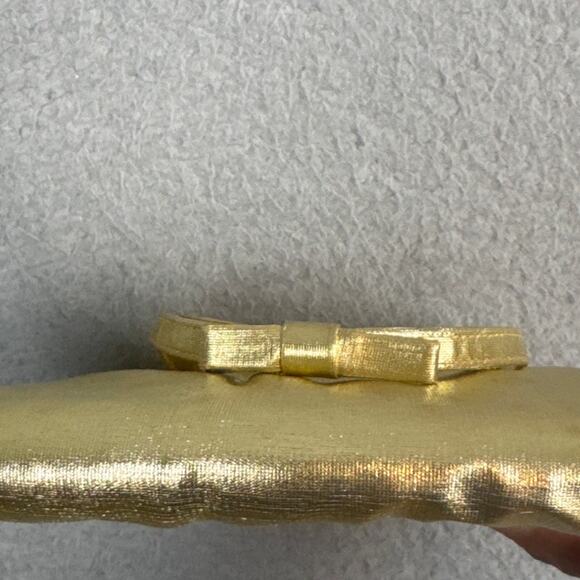 Vintage Allen Fine Gold Metallic Wristlet Purse Attached Coin Purse 50's Glam - Picture 4 of 8